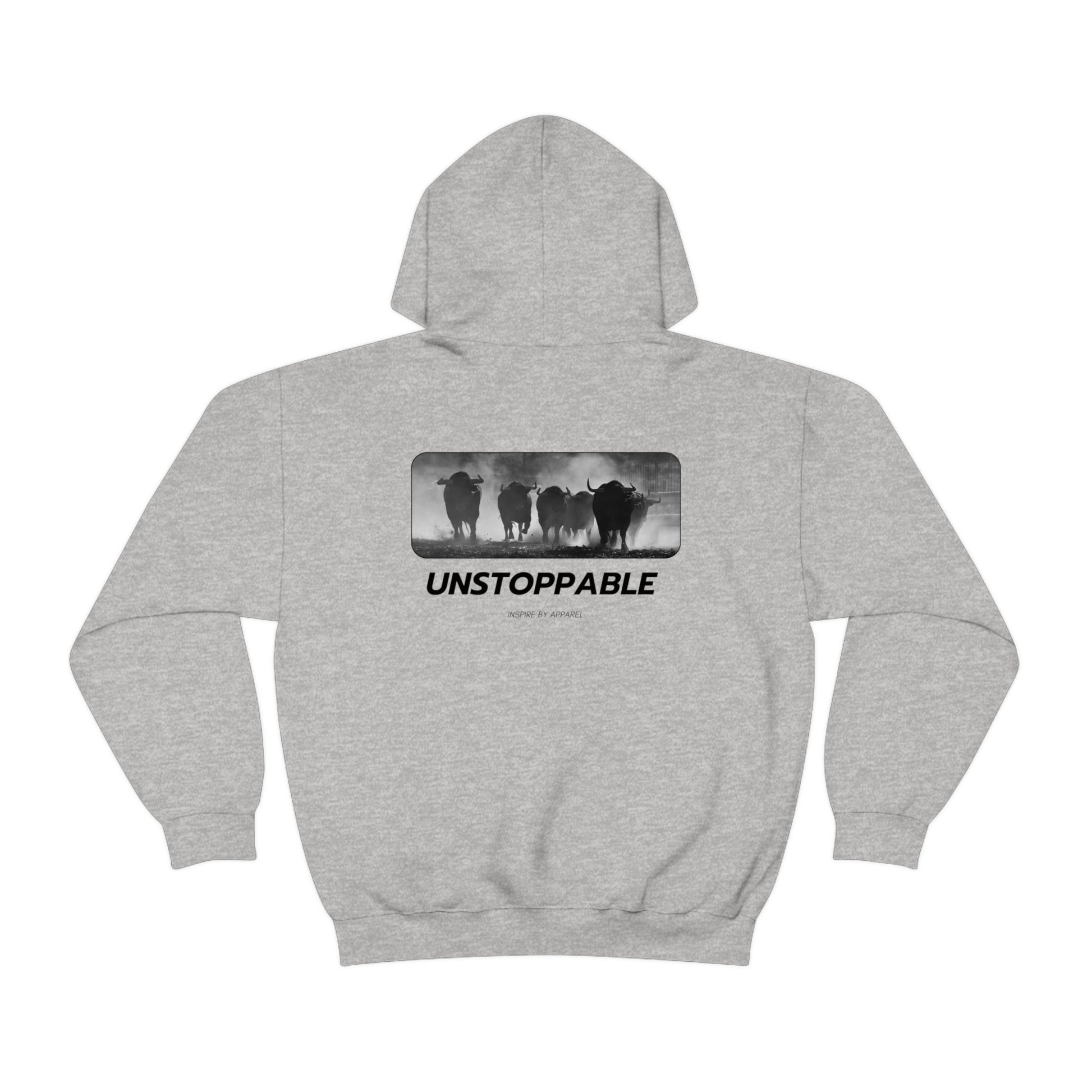 unstoppable bulls hoodie sports grey