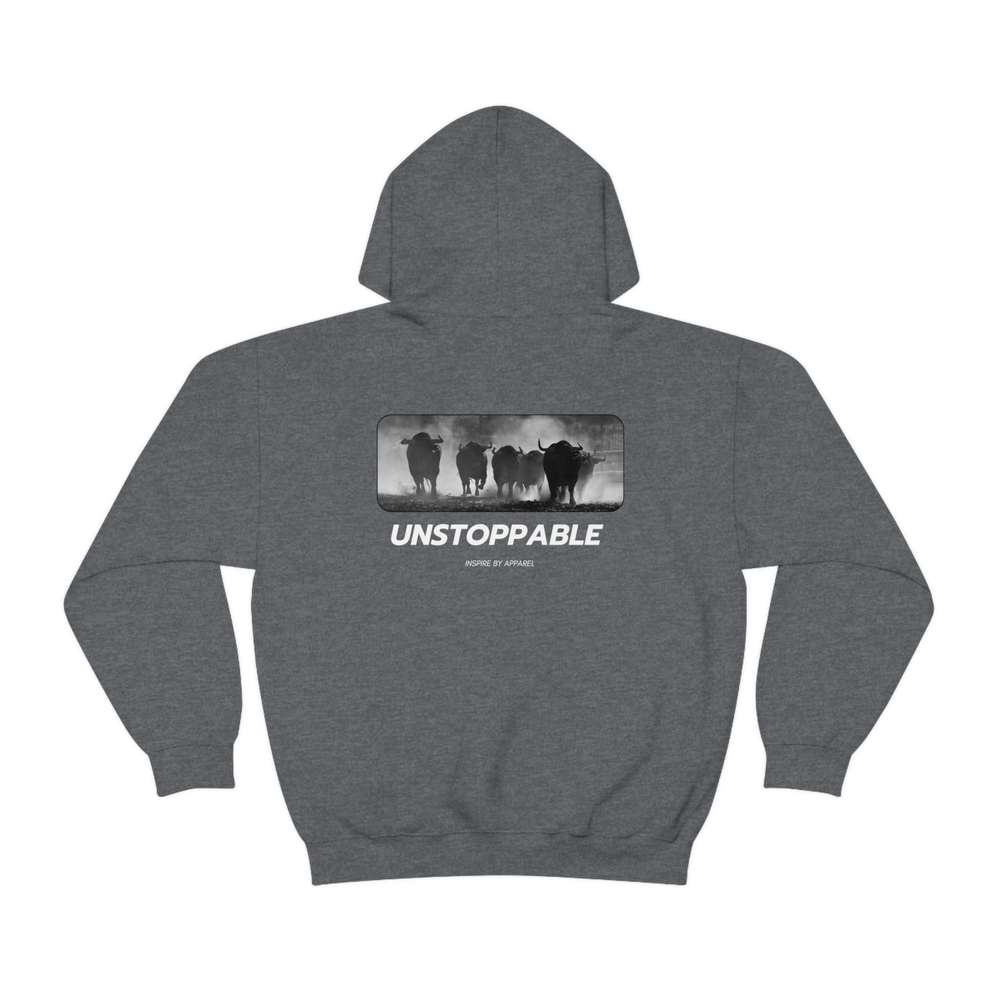 unstoppable bulls hoodie dark grey